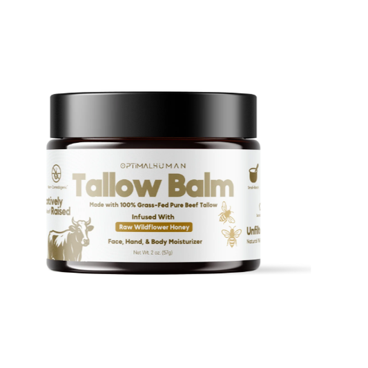 Optimal Human – Grass-Fed Tallow Balm With Raw Honey – Infowars Store