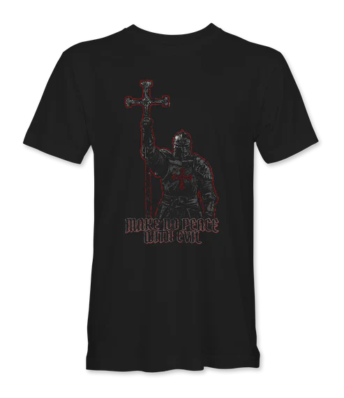 Deus Vult: Make No Peace With Evil T-Shirt - Infowars Store